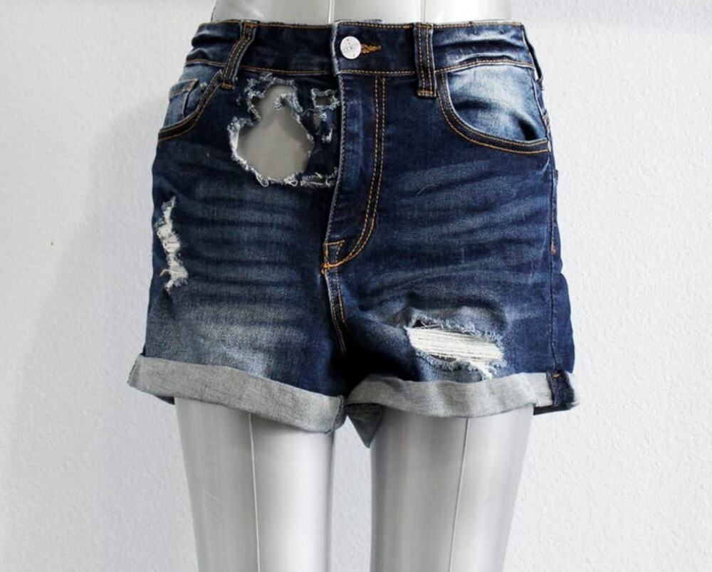 Kendall + Kylie Size 28 The Icon Cut Off Jean Extremely! Distressed Denim Shorts
